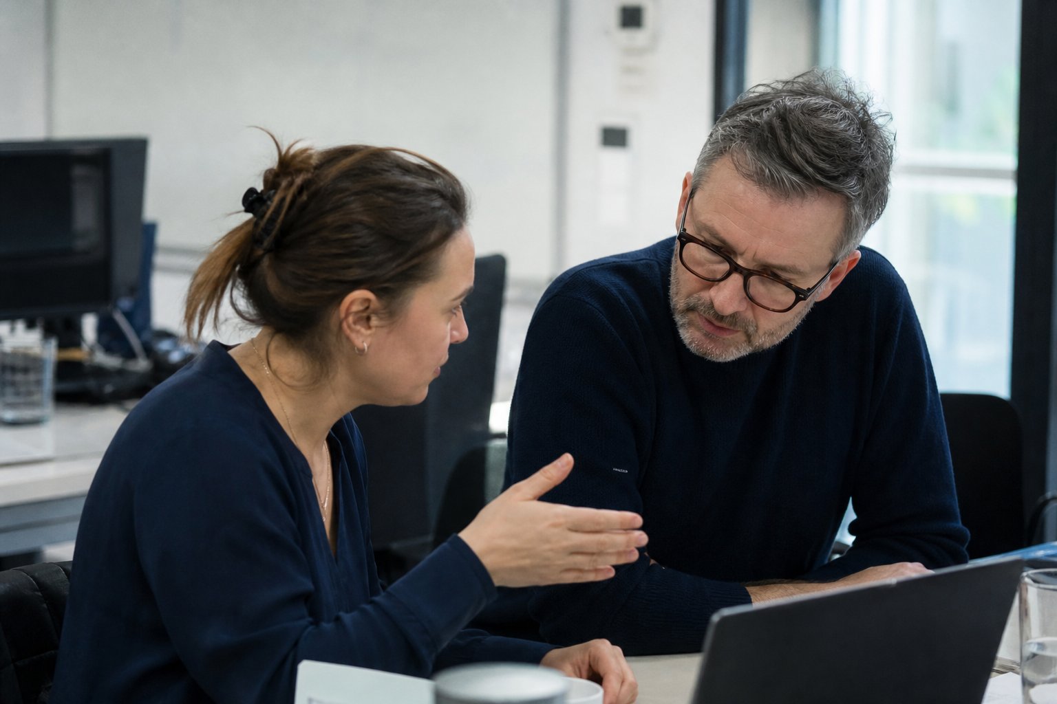 Team collaborating in a modern digital agency office